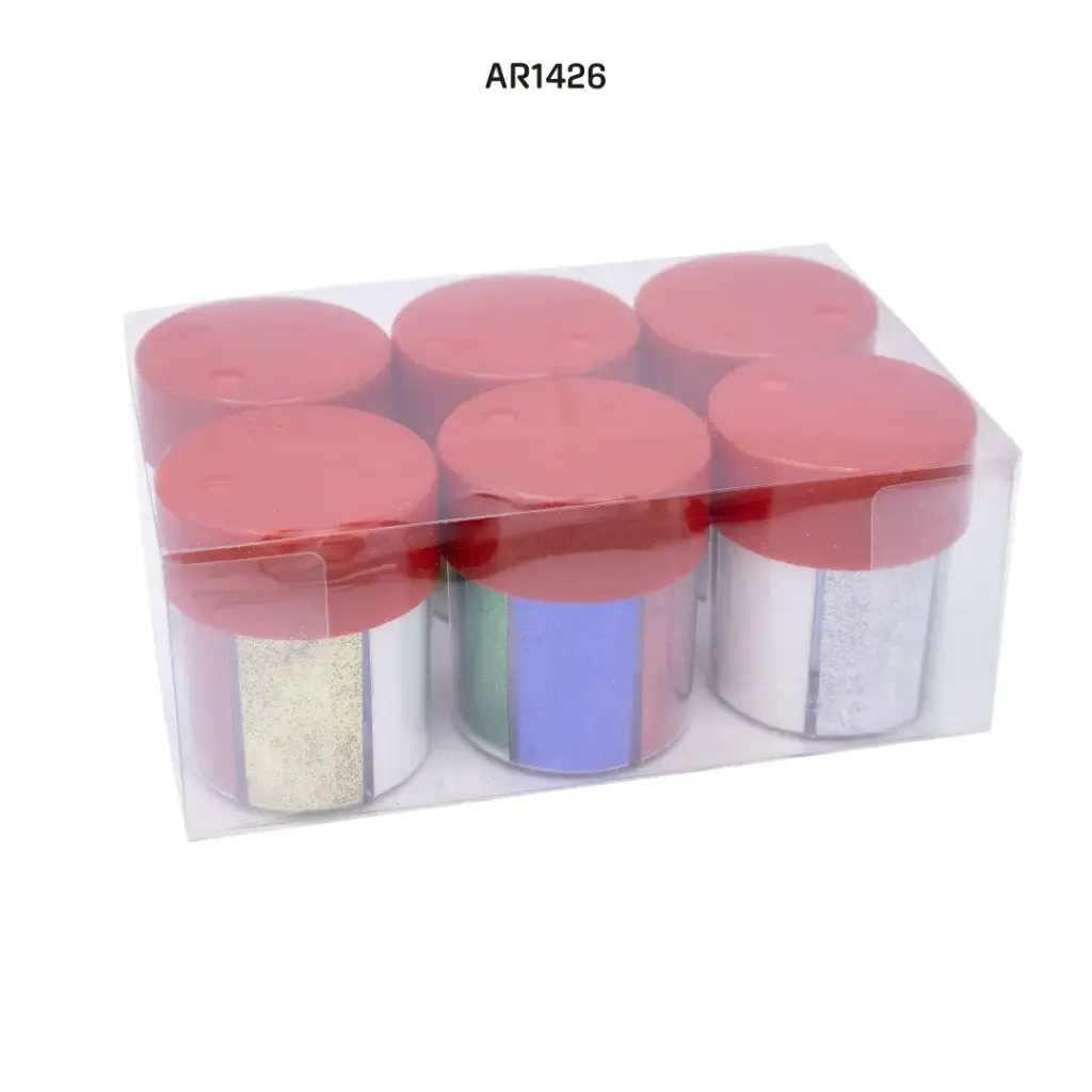 ESCARCHA TARRO X 6 COLORES DISPLAY X 6 UND [PAC5148]