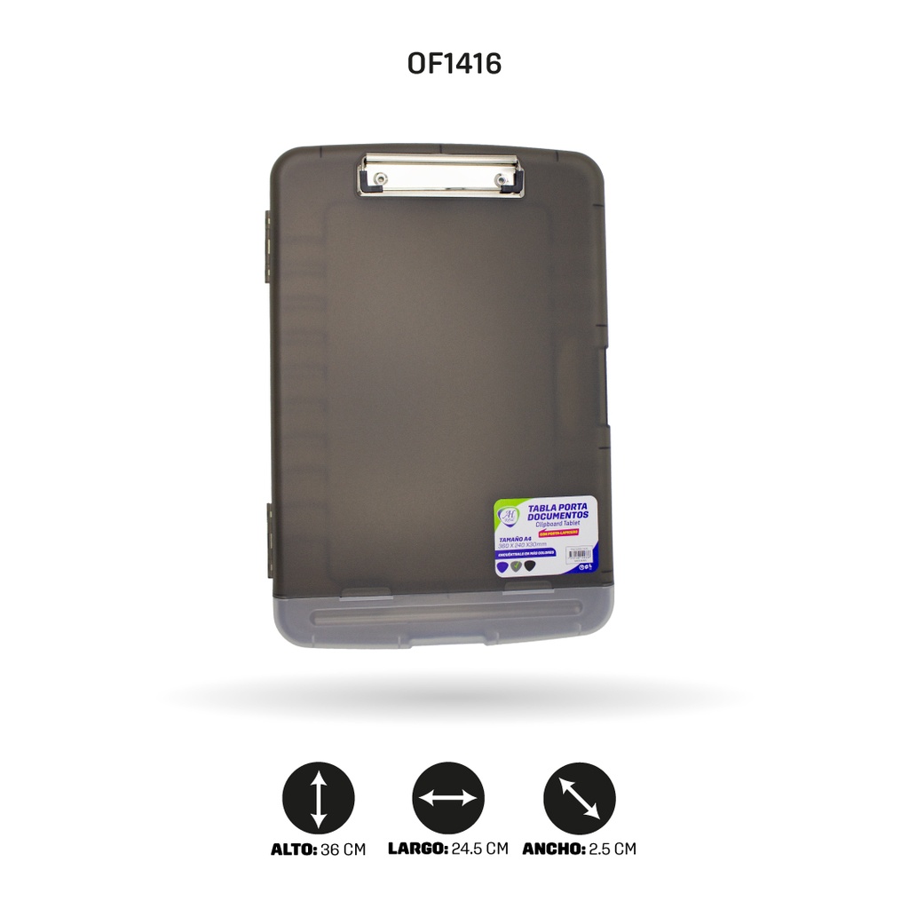 TABLA AHROYAL PORTA DOCUMENTOS Y PORTA LAPICERO A4 COLOR GRIS [PAC5395]