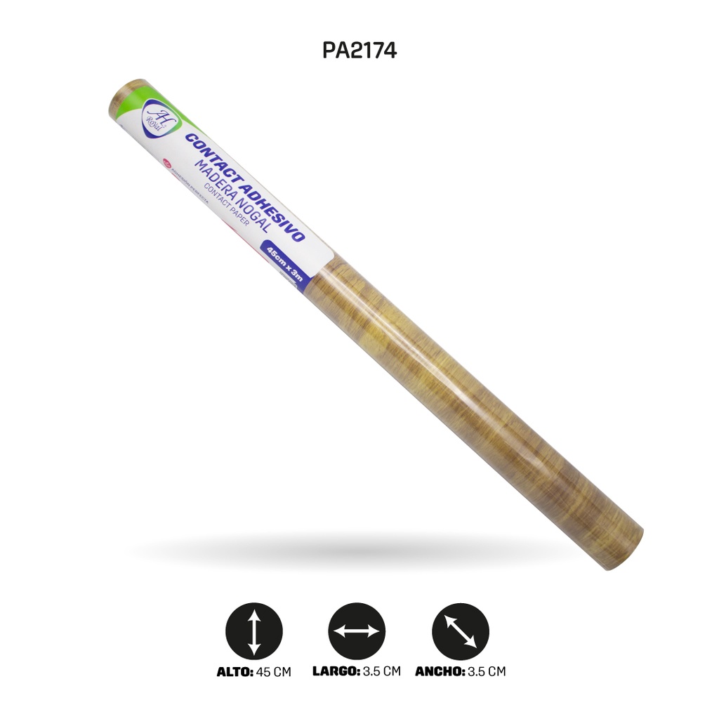 PAPEL CONTAC AH ROYAL MADERA NOGAL M018-3 DE 3 mts x 45 cms [PAC5445]