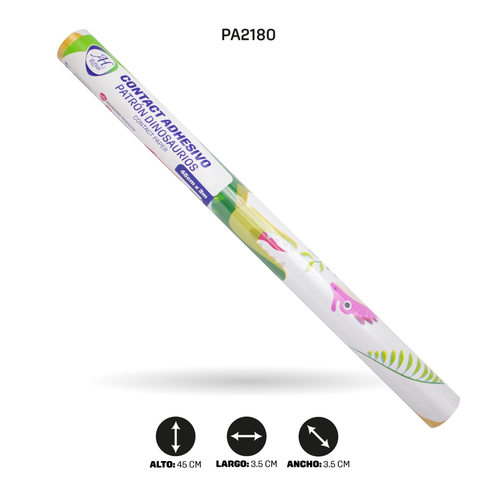 PAPEL CONTAC AH ROYAL DINOSAURIO 59061 DE 3 mts x 45 cms [PAC5451]