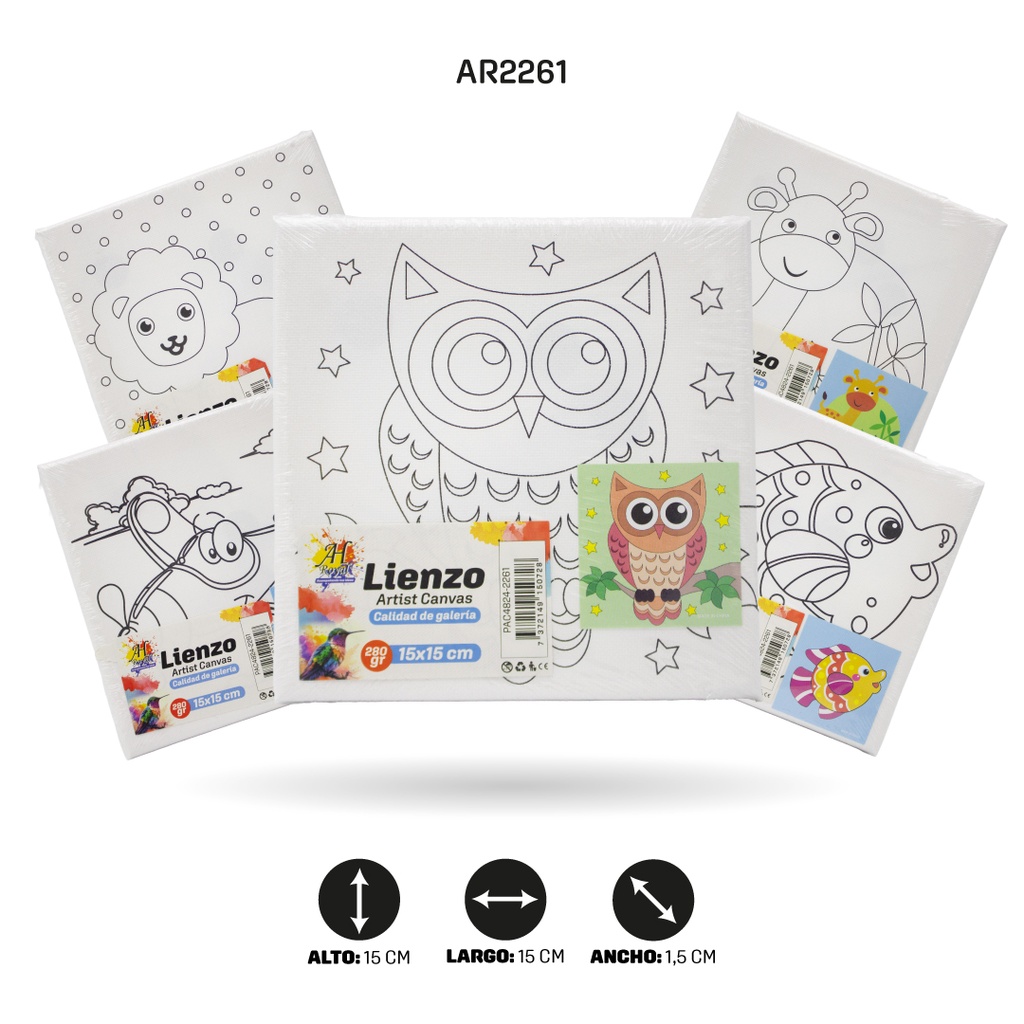 LIENZO ESTAMPADO 15x15CM 10 MOTIVOS [PAC4824-2261]