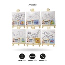 LIENZO ESTAMPADO15x15CM CON CABALLETE 11 MOTIVOS [PAC4825-2262]