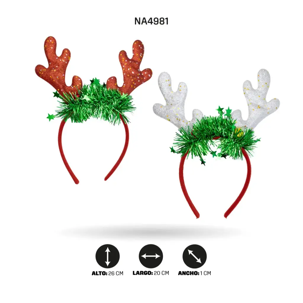 DIADEMA DE NAVIDAD CON CAMPANA -5 BOX/12 [PAC4944]