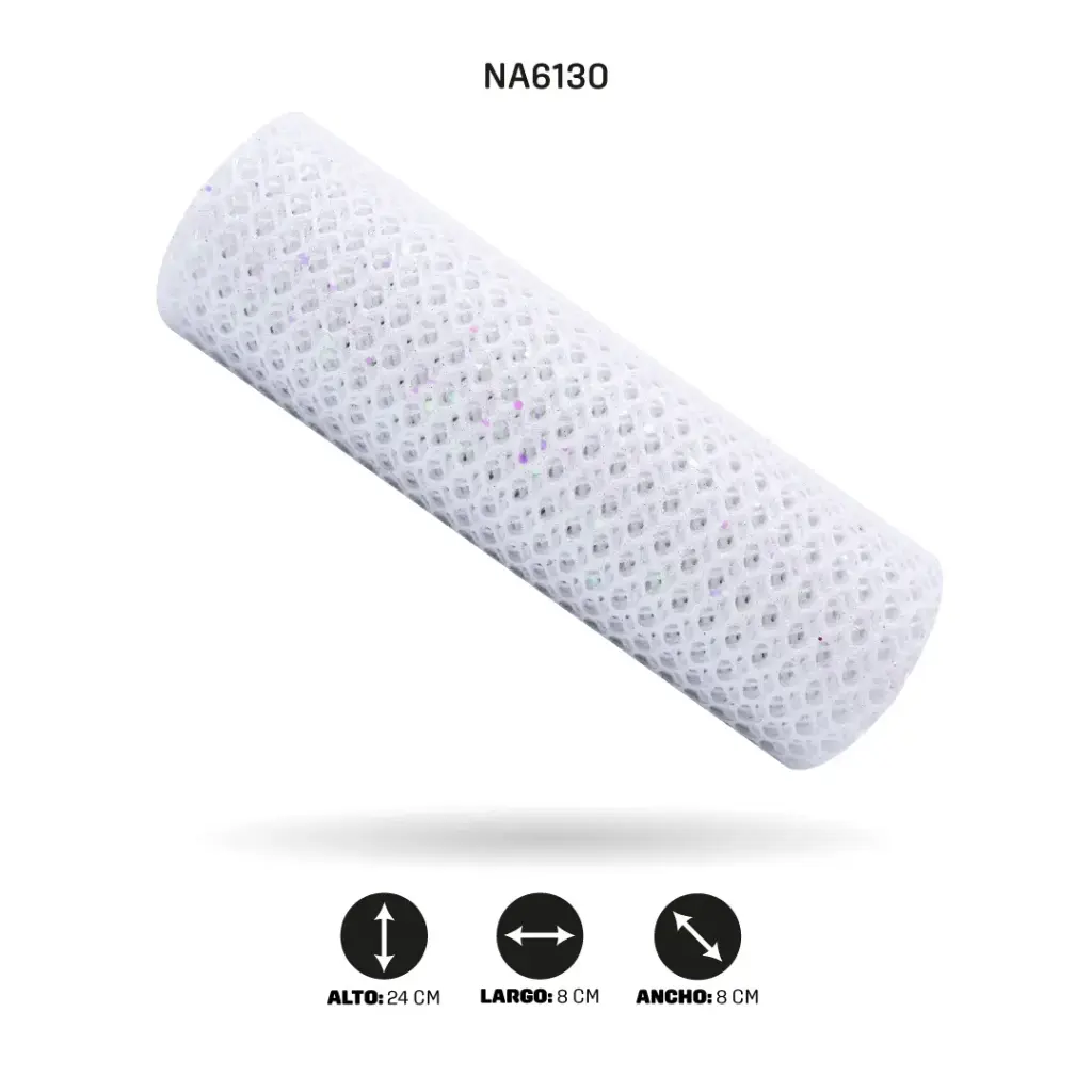 MALLA 24cm x 5y BLANCO NACARADO [PAC5037]