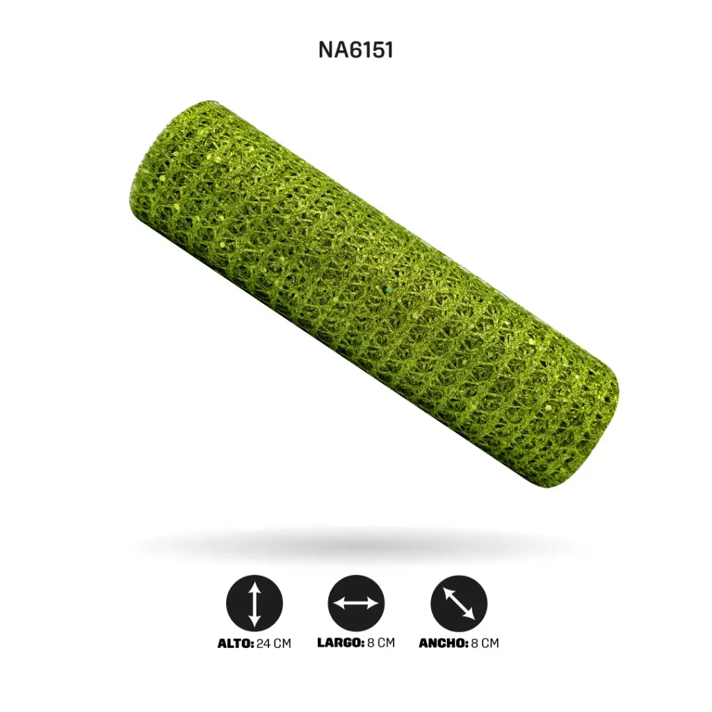 MALLA 24cm x 5y VERDE CÍTRICO BRILLANTE [PAC5068]