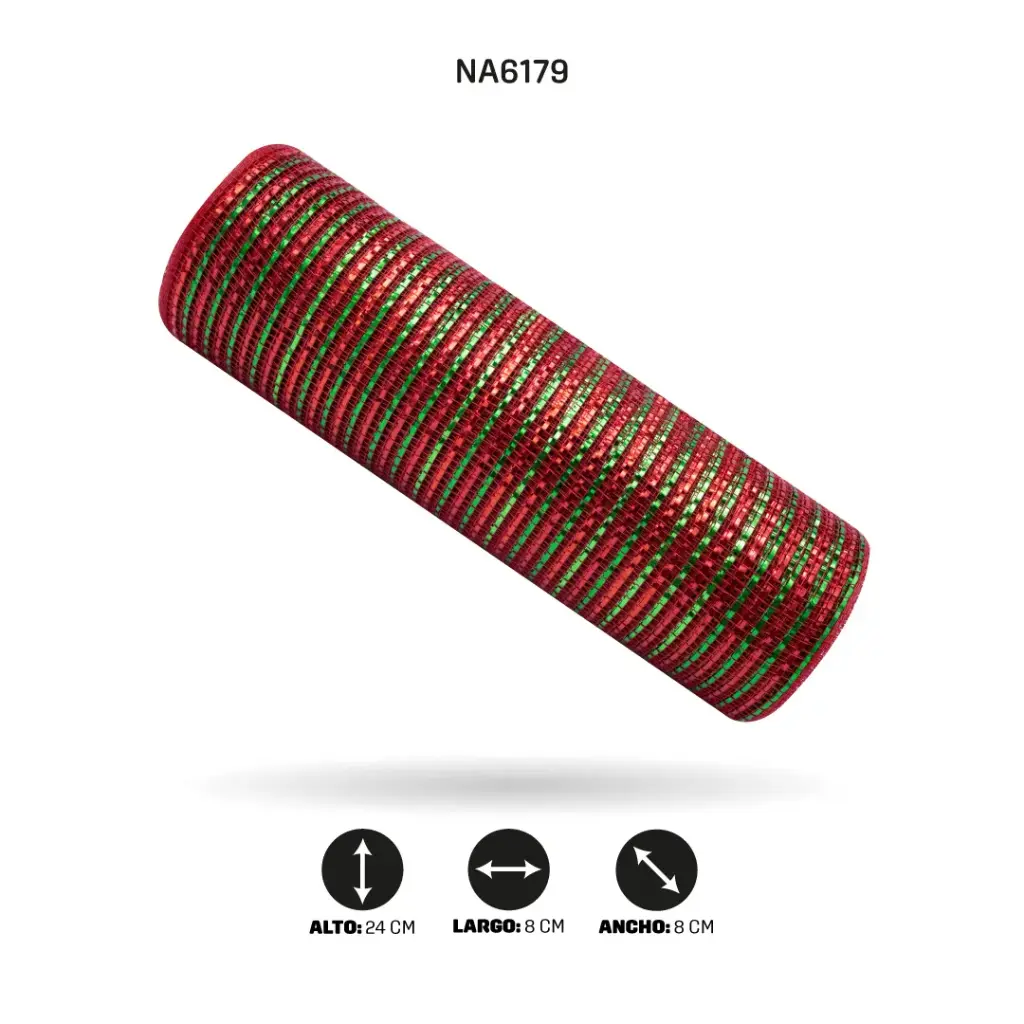 MALLA ESPEJO 24cm x 7m ROJO + VERDE [PAC5129]