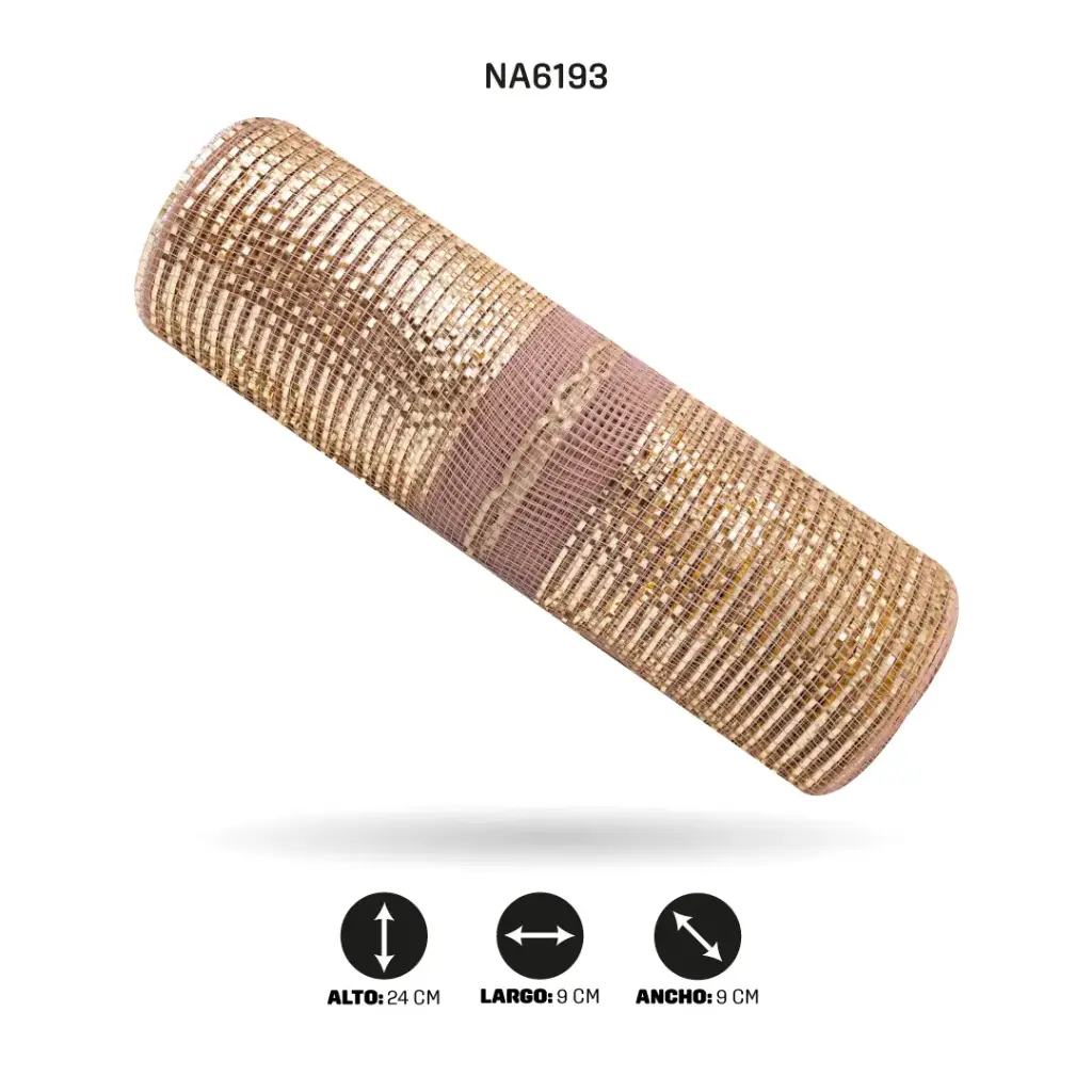 MALLA 24cm x 7m CHAMPAÑA ROSADO [PAC5125]