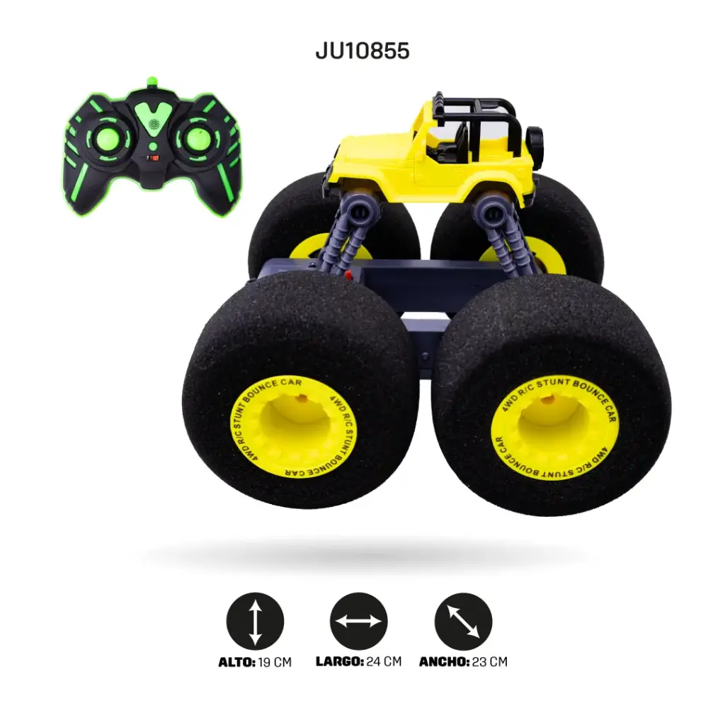 MONSTER TRUCK ACROBACIAS LLANTAS DE ESPUMA RADIOCONTROL 2.4G, USB [809-36]