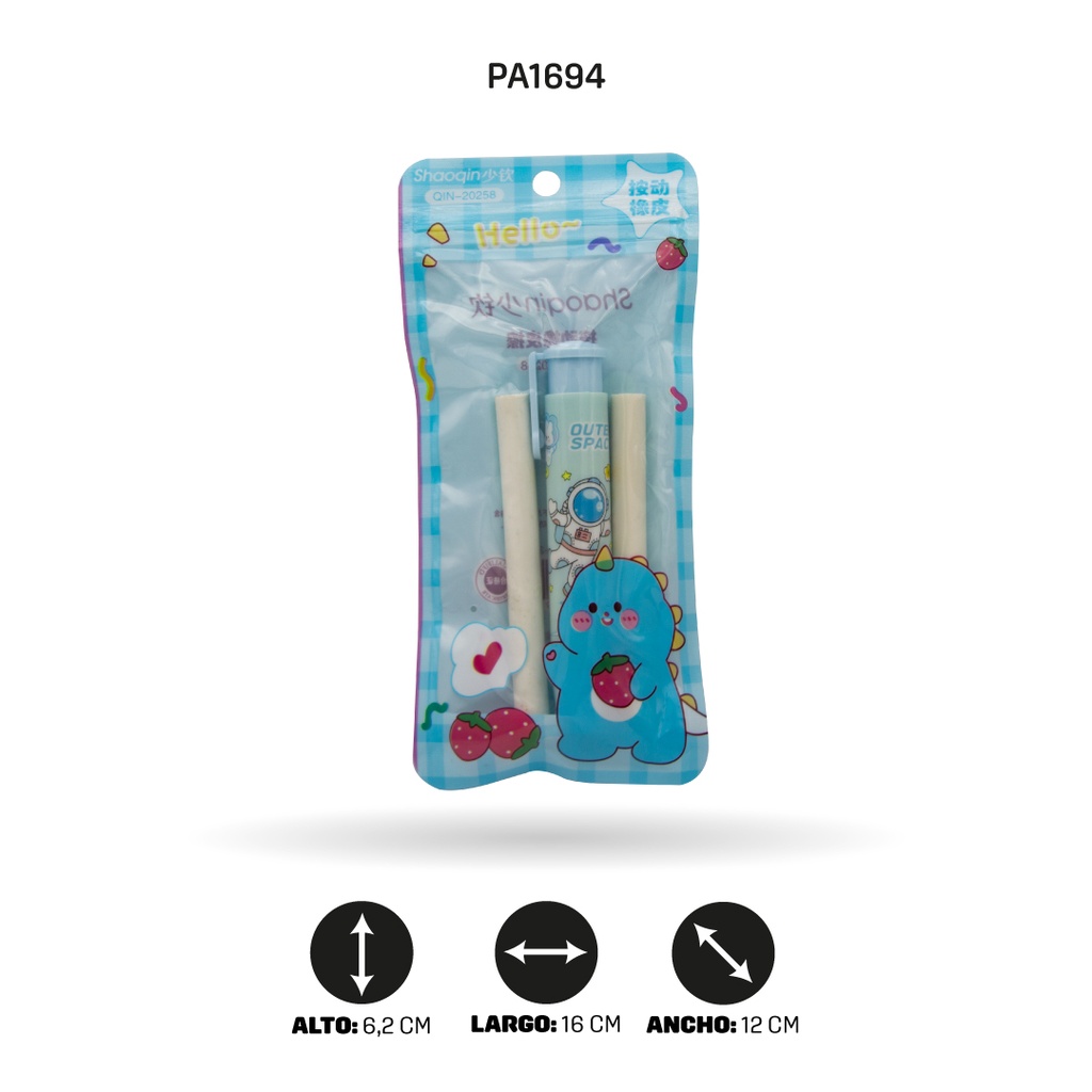 BORRADOR RETRACTIL 5 MOTIVOS ESTAMPADO  [PAC4810]