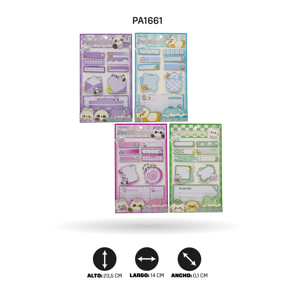 NOTICAS DE OSOS COLOR PASTEL XX-1608/1618 4 MOTIVOS DISP X12 [PAC4557]
