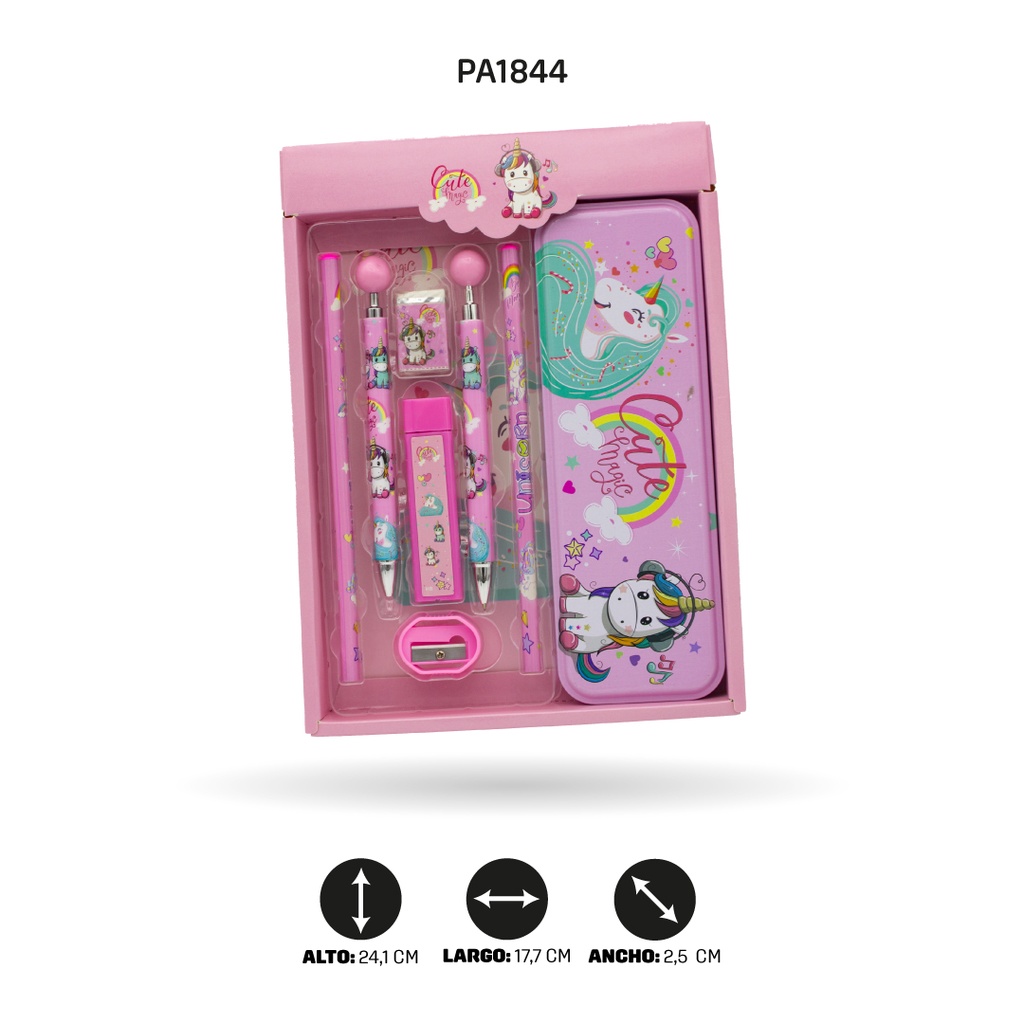 SET DE LAPIZ Y CARTUCHERA UNICORNIO 3536  [PAC4587]