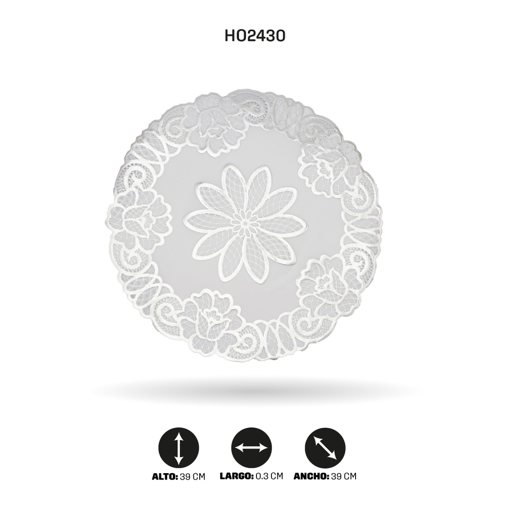 INDIVIDUAL DE MESA REDONDO PLATEADO [PAC5288]