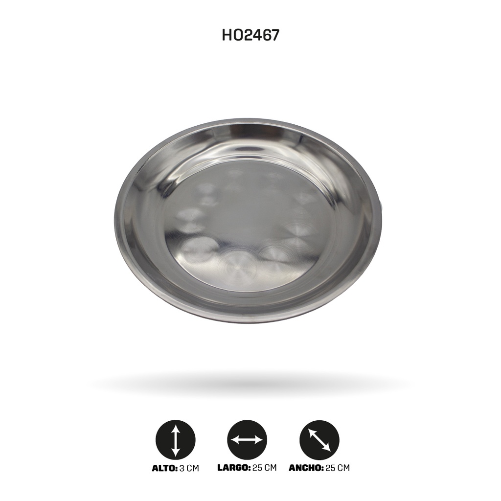 BANDEJA DE ACERO REDONDA 06 -25CM [PAC5318]