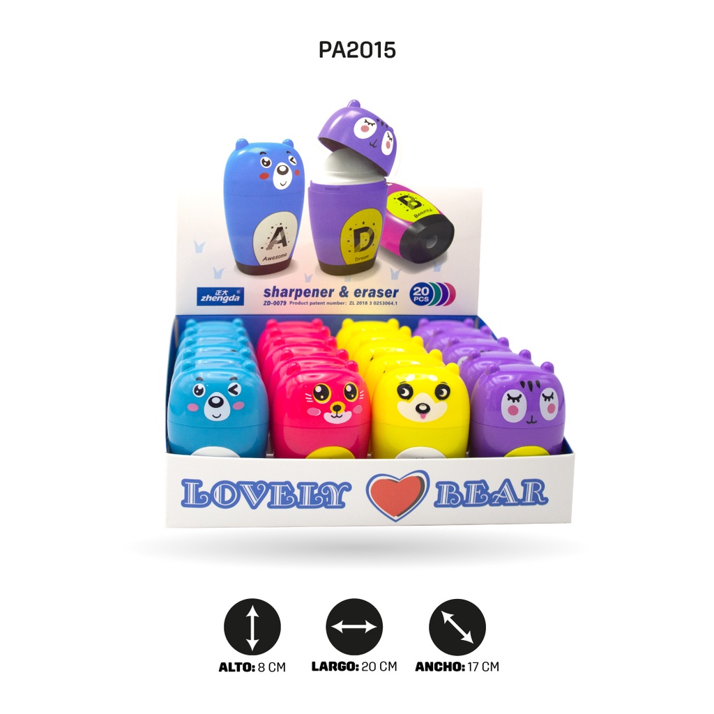 SACAPUNTA BORRADOR OSO DISPLAY X20 ZD-0079 [PAC5471]