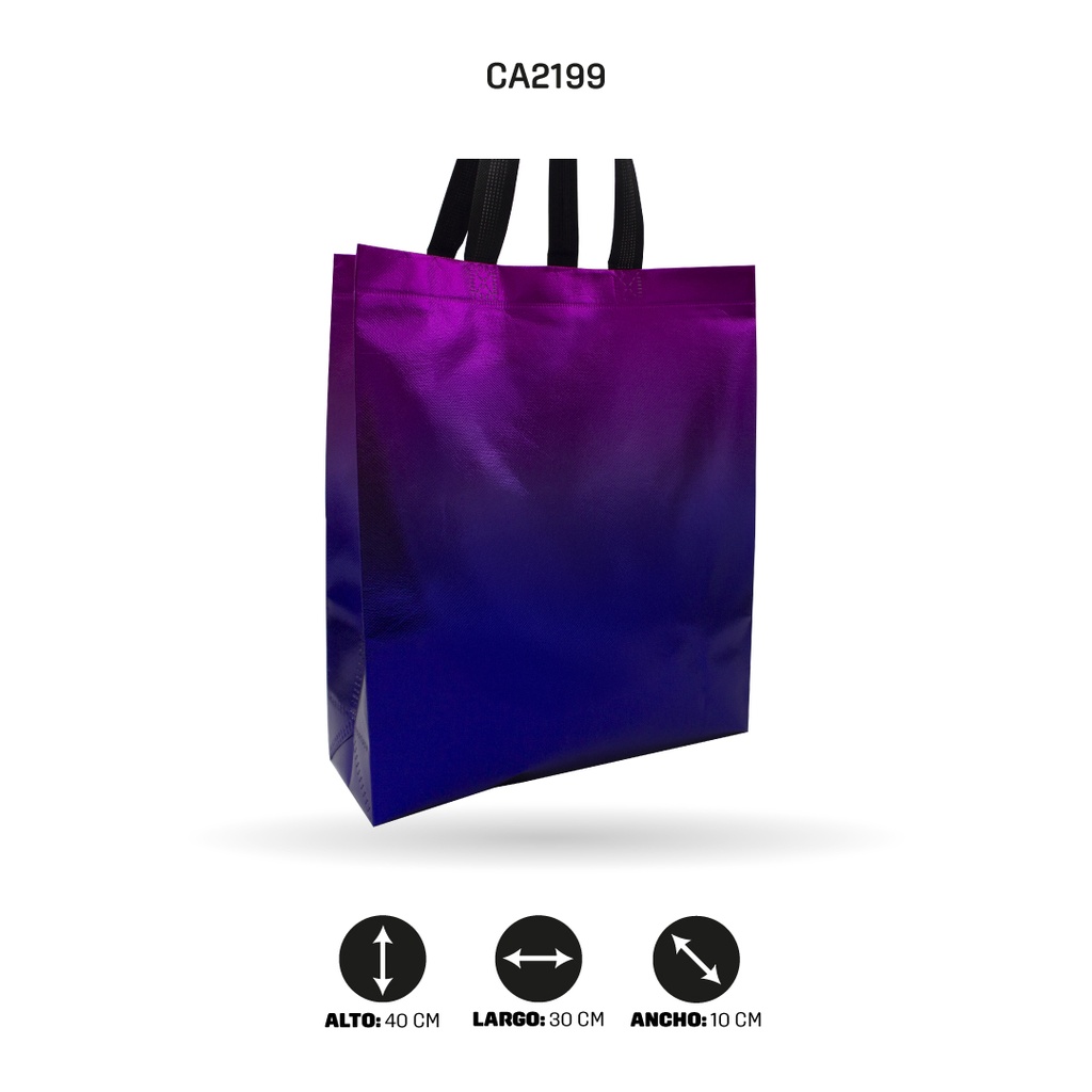 BOLSA CON AGARRADERA COLOR DEGRADADO 30x40x10CM [PAC5168]