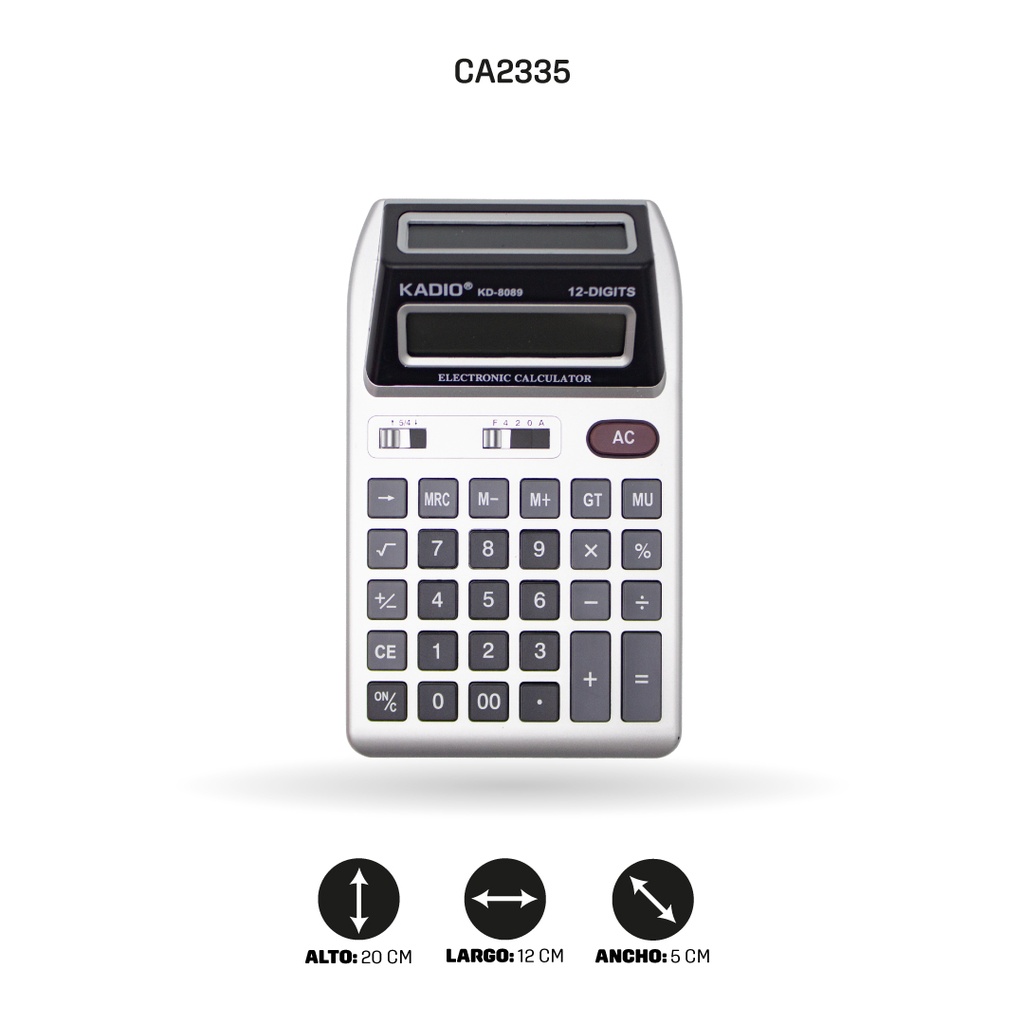 CALCULADORA KADIO 12 DIGITOS  KD-8089 [PAC5360]