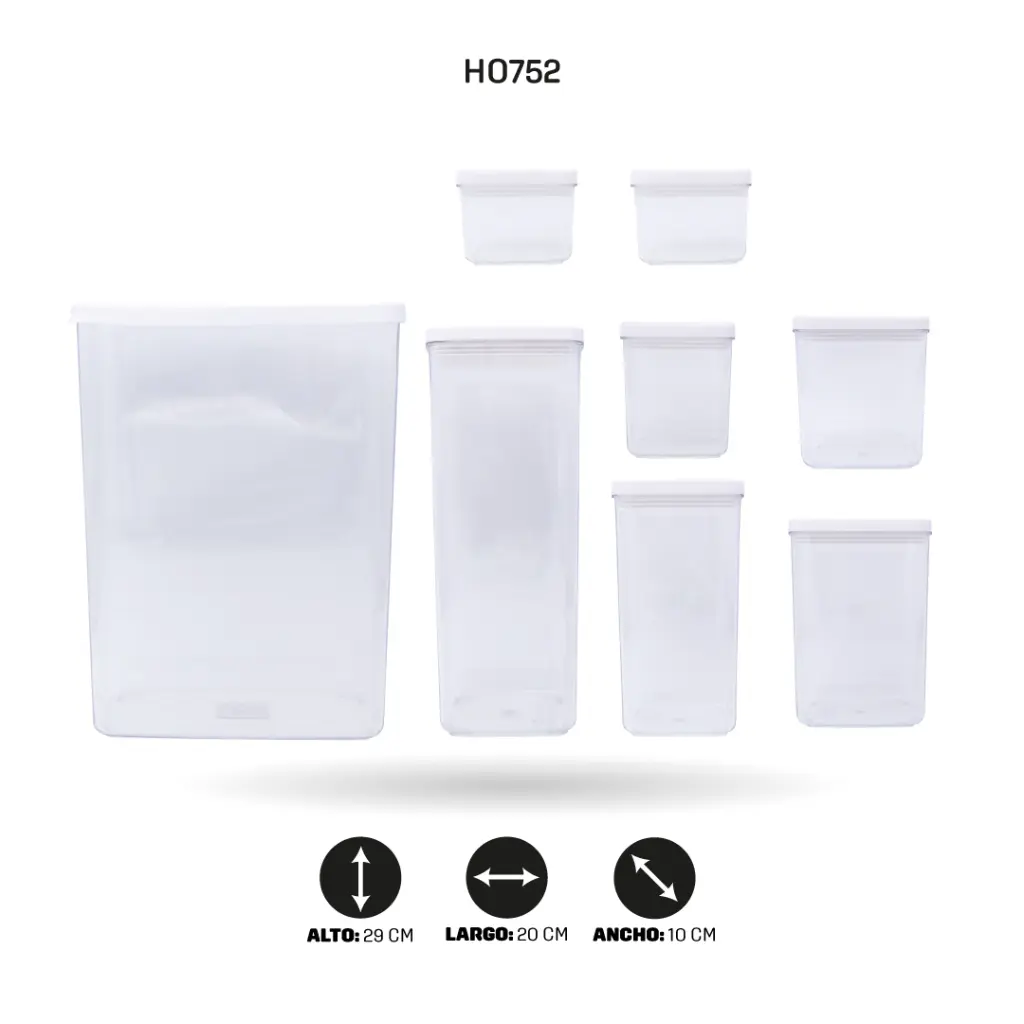 CONTENEDOR EN ACRÍLICO JUEGO x8 pcs 50573 [PAC6603]