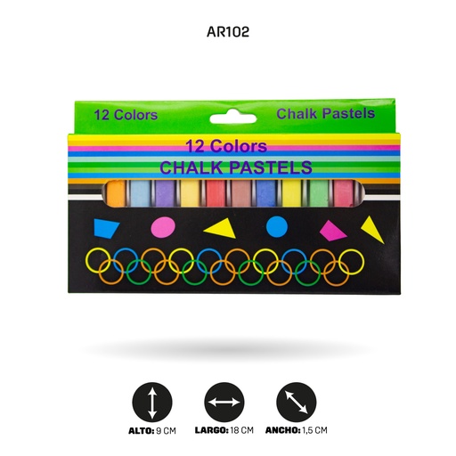 [AR102] TIZA CHALK AH ROYAL PASTELS -12 COLORES [PAC20328-102]