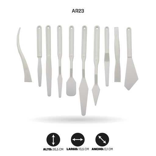 [AR23] ESPATULA PLASTICA JUEGO X 10 SURTIDA [0]