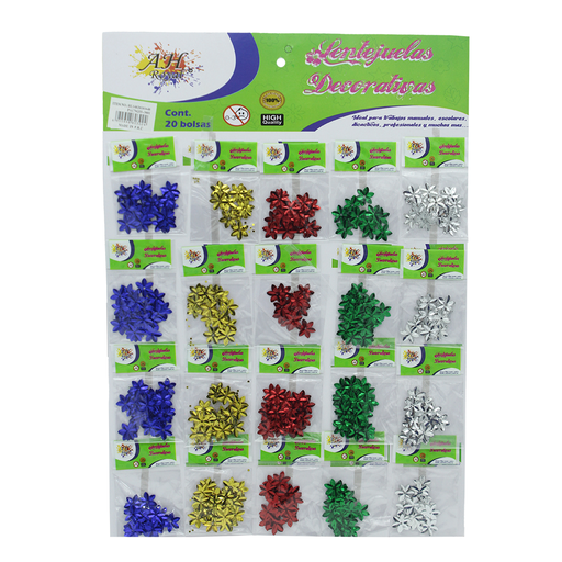 [AR3801] LENTEJUELAS AH ROYAL FLOR X 20 UNIDADES 5 COLORES [PAC70255-3801]