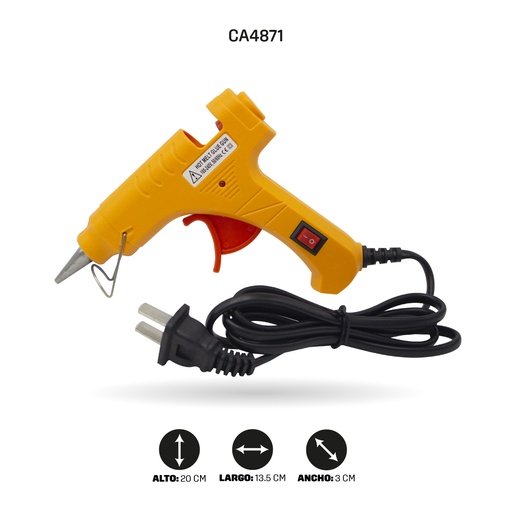 [CA4871] PISTOLA DE SILICONA AHROYAL PEQUEÑA CON SWITCH CAJA X 96 UNDS [PAC2035-4871-PAC3485-4871]