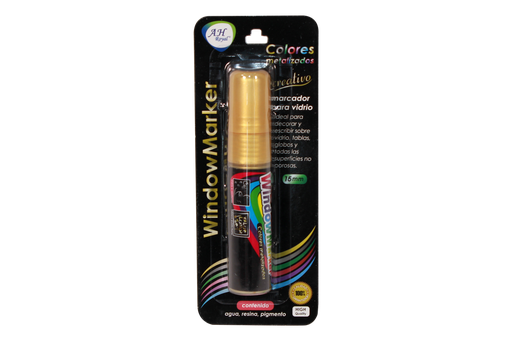 [CA6047] MARCADOR AH ROYAL PARA VENTANA METALIZADO DORADO 15 MM [PAC2578]