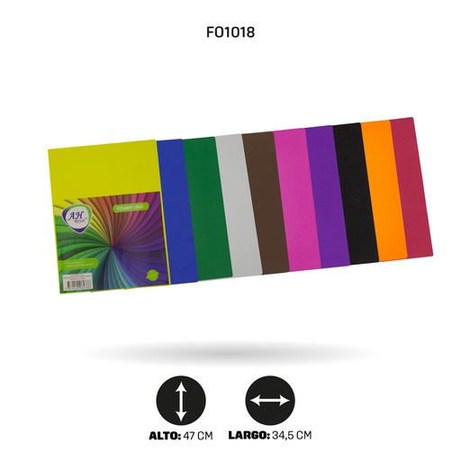 [FO1018] FOAMY CARTA AH ROYAL SURTIDO PAQUETE X 10 UNDS [AH10100015]