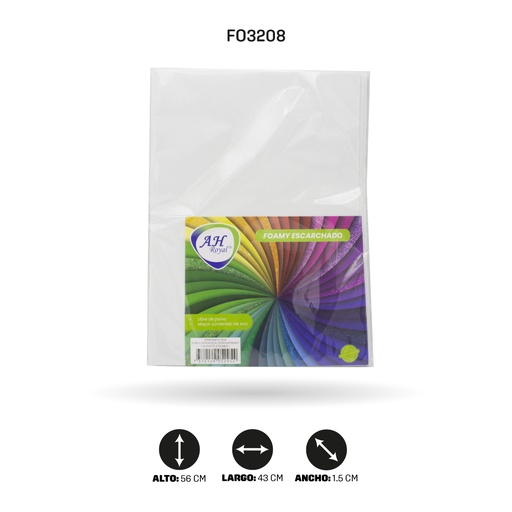[FO3208] FOAMY 4 CARTAS AH ROYAL ESCARCHADO BLANCO X 10 UNDS [AH29100415]