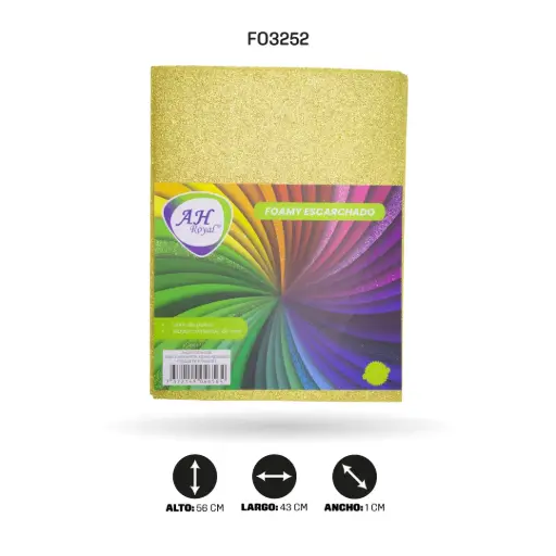 [FO3252] FOAMY 4 CARTA AH ROYAL ESCARCHADO DORADO X 10 UNDS [AH29101015-3252-AH29101015]