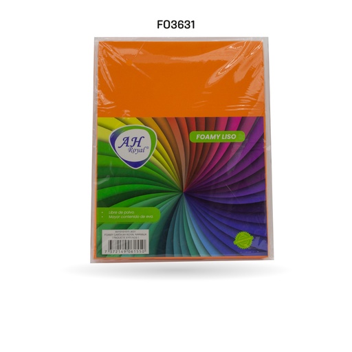 [FO3631] FOAMY CARTA AH ROYAL NARANJA X 10 UNDS [AH10101515-PAC40271-3631]