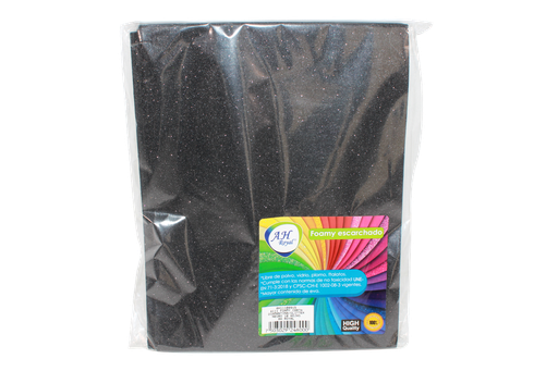 [FO4111] FOAMY CARTA AH ROYAL ESCARCHADO NEGRO X 10 UNDS [AH11100915-4111-AH11100915]