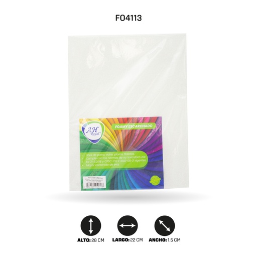 [FO4113] FOAMY CARTA AH ROYAL ESCARCHADO BLANCO X 10 UNDS [AH11100415-4113-AH11100415]