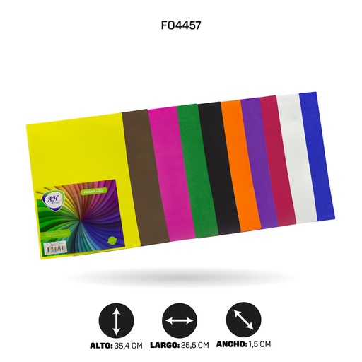 [FO4457] FOAMY 1/8 AHROYAL SURTIDO LISO X 10 UND [AH80100015]
