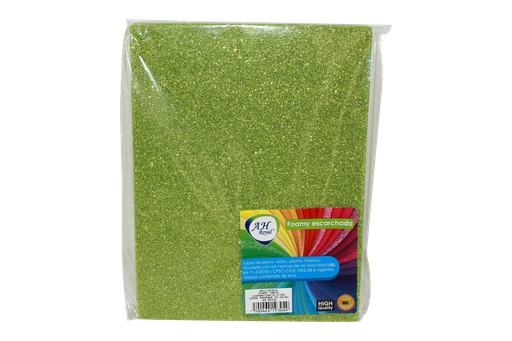 [FO5013] FOAMY CARTA AH ROYAL ESCARCHADO VERDE MANZANA X 10 UNDS [AH11101615]