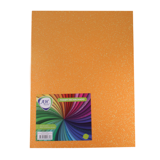 [FO6021] FOAMY 4 CARTA AH ROYAL ESCARCHADO NARANJA CRISTAL X 10 UNDS [AH29102115]