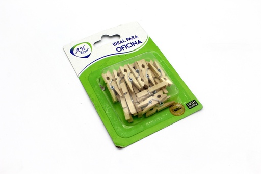 [OF4514] CLIP AHROYAL DE  MADERA EN BLISTER [PAC2393-4514]