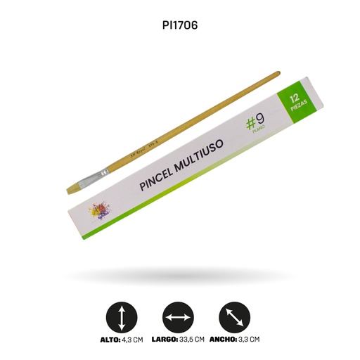 [PI1706] PINCEL CHINO AH ROYAL PLANO NO 9 X12 [PAC20009-1706-PAC80090-PAC20009]