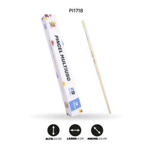 [PI1718] PINCEL CHINO AH ROYAL REDONDO NO 9 X12 [PAC20021-1718]