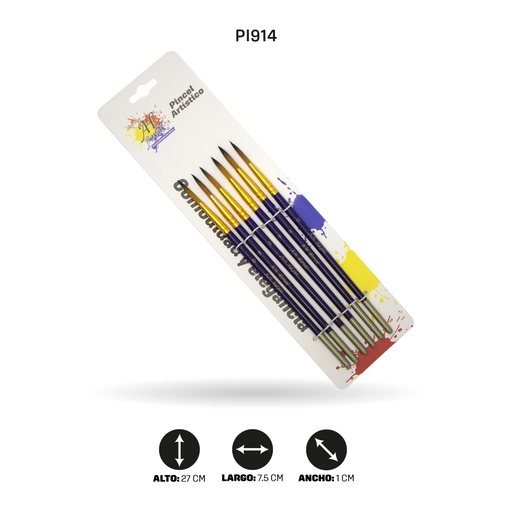 [PI914] PINCEL AHROYAL REDONDO N°9 X6  [PAC20070-914]