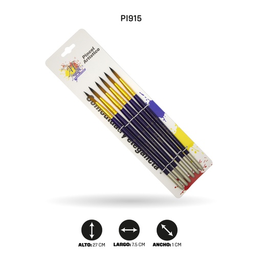 [PI915] PINCEL AHROYAL REDONDO N°10 X6  [PAC20071-915]