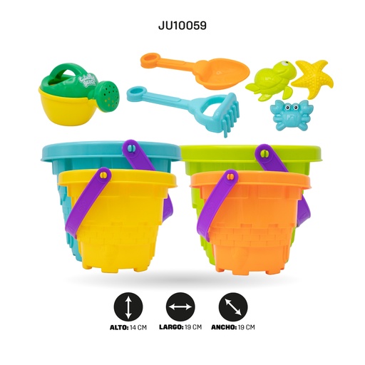 [JU10059] CUBO DE CASTILLO DE PLAYA 7 PIEZAS [KX91-B14]