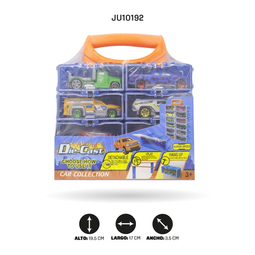 [JU10192] COCHE DE ALEACIÓN DESLIZANTE 1:64 8 PIEZAS [324-350]