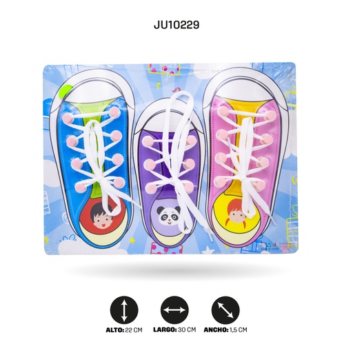 [JU10229] JUEGO DIDACTICO EN MADERA UNA FAMILIA DE TRES ATANDO CORDONES [1970-70]