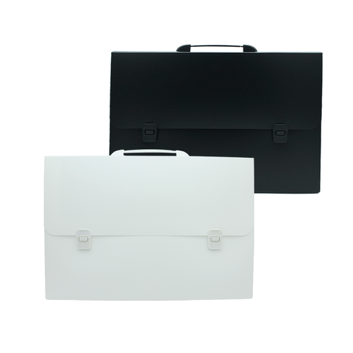 [OF739] MALETIN PORTADOCUMENTOS A3 POLICOVER BLANCO Y NEGRO [PAC3224]