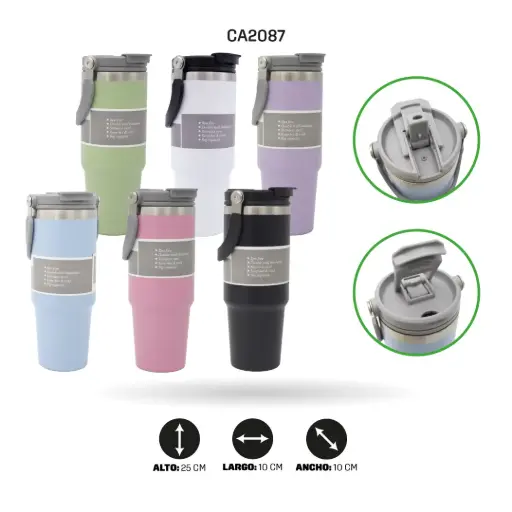 [CA2087] TERMO 900ML TERMICO 5 COLORES [PAC4296]
