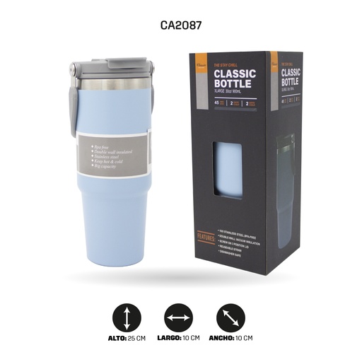 [CA2087] TERMO 900ML TERMICO 5 COLORES [PAC4296]