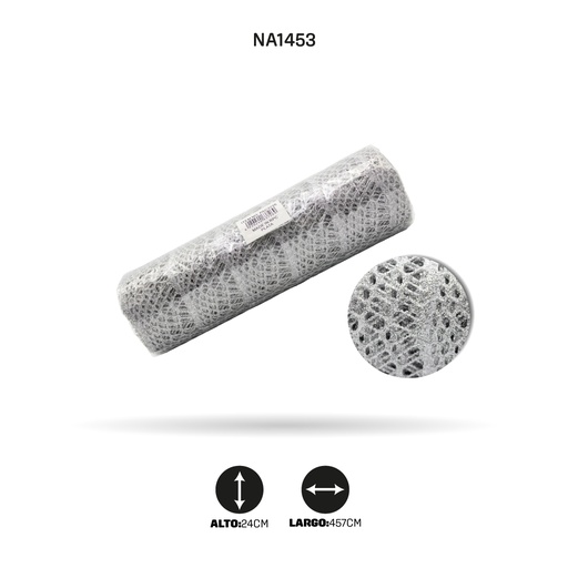 [NA1453] MALLA ESCARCHA PLATA [PAC3726]