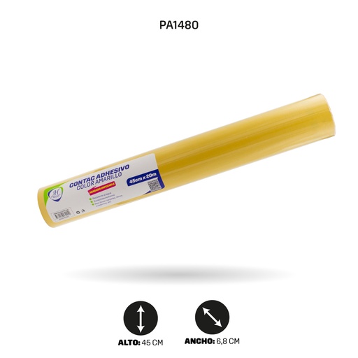 [PA1480] PAPEL CONTAC AHROYAL AMARILLO 45cm x 20m[PAC3704-1480]