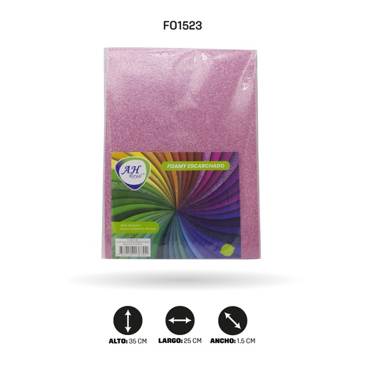 [FO1523] FOAMY 1/8 AH ROYAL ESCARCHADO ROSADO X10 UND [1523]