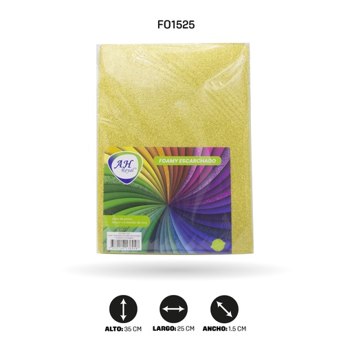 [FO1525] FOAMY 1/8 AH ROYAL ESCARCHADO DORADO X10 [1525]